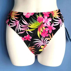 NWT Aqua Couture Multi-Color Tropical Swimwear Bikini Bottom Size 10